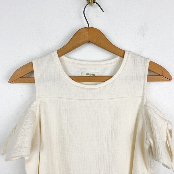 Madewell Ivory Cold Shoulder Top Sz S - Picture 5 of 8